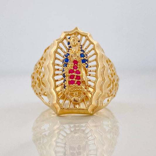 Virgin of Guadalupe Ring 5.4g / Size 9 1/4 Yellow Gold 18K