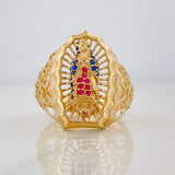 Virgin of Guadalupe Ring 5.4g / Size 9 1/4 Yellow Gold 18K
