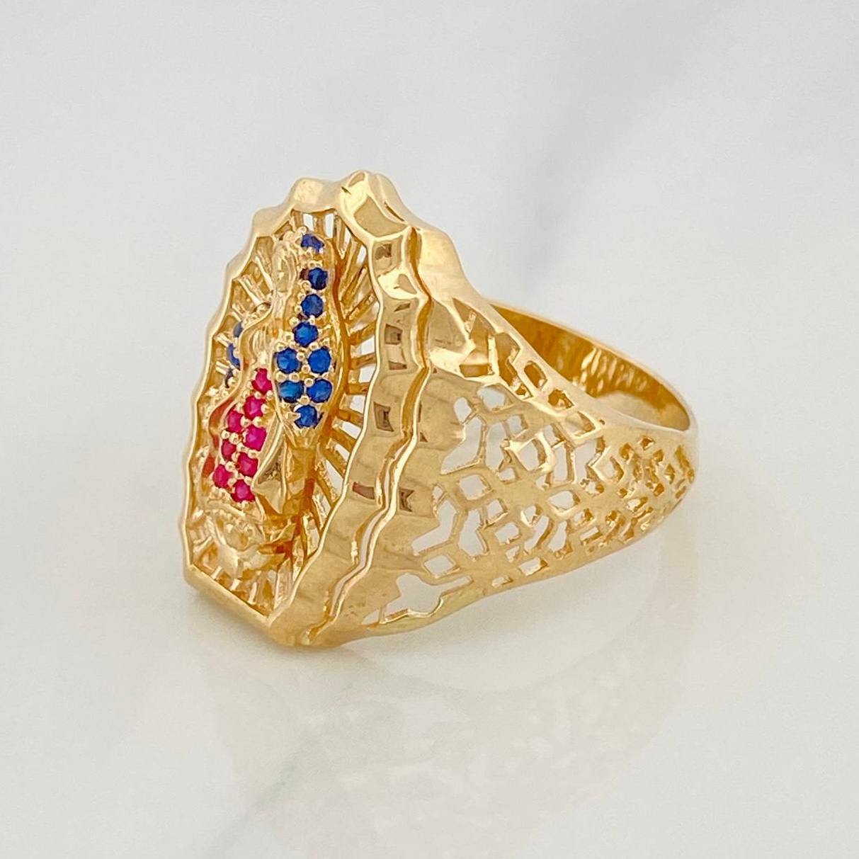 Virgin of Guadalupe Ring 5.4g / Size 9 1/4 Yellow Gold 18K