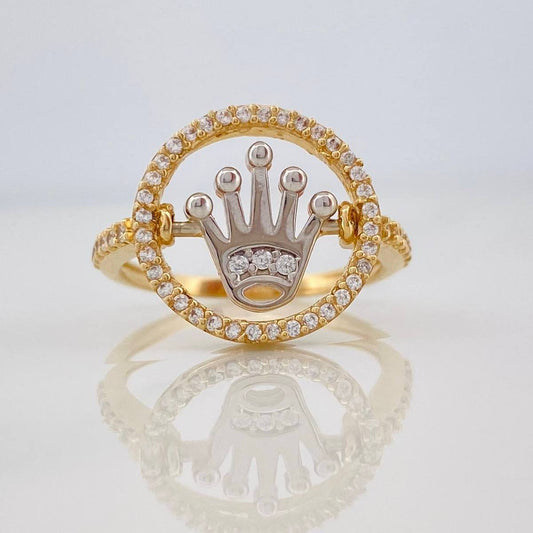 Movable Crown Ring 3.85g / Size 7 1/4 Three Golds 18K