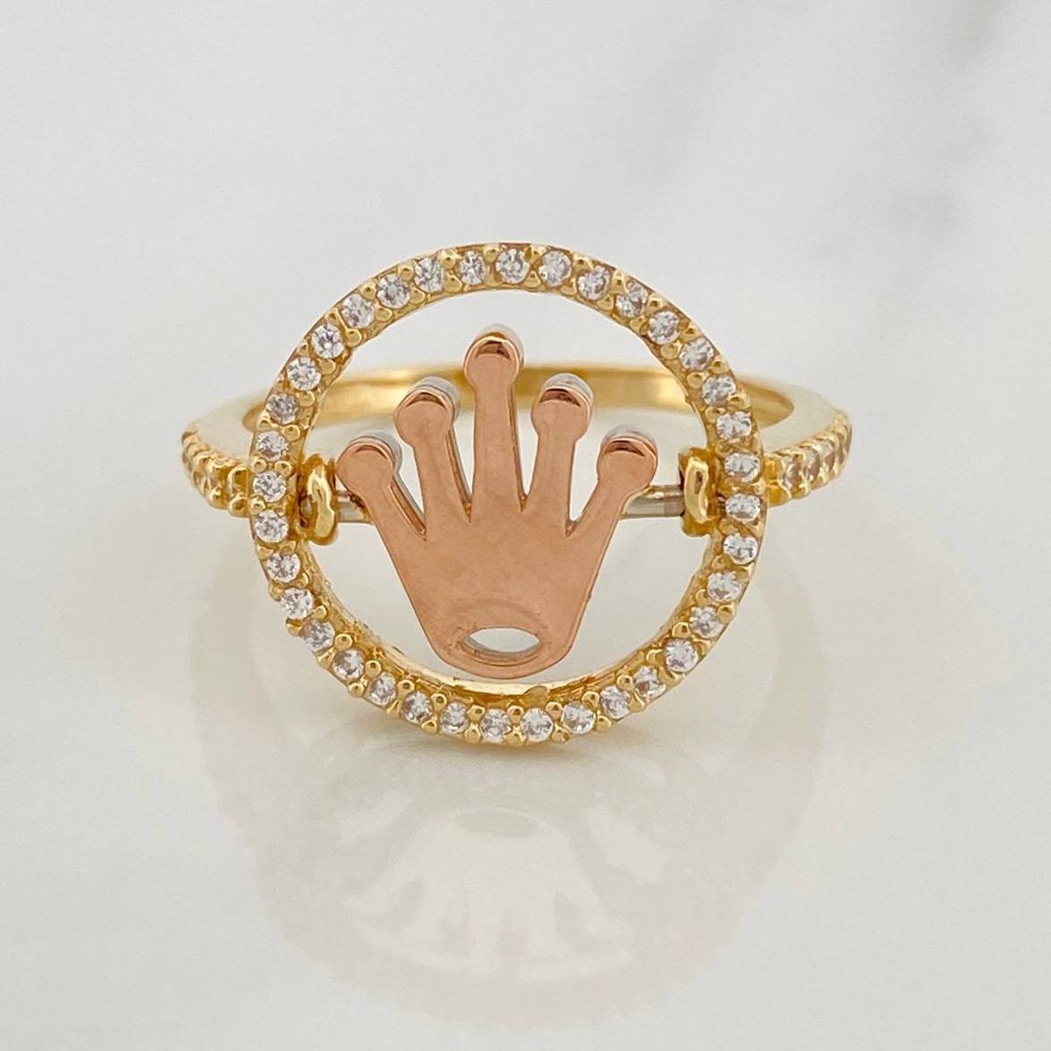 Anillo Corona Movil 3.85g / T7 1/4 Tres Oros 18K