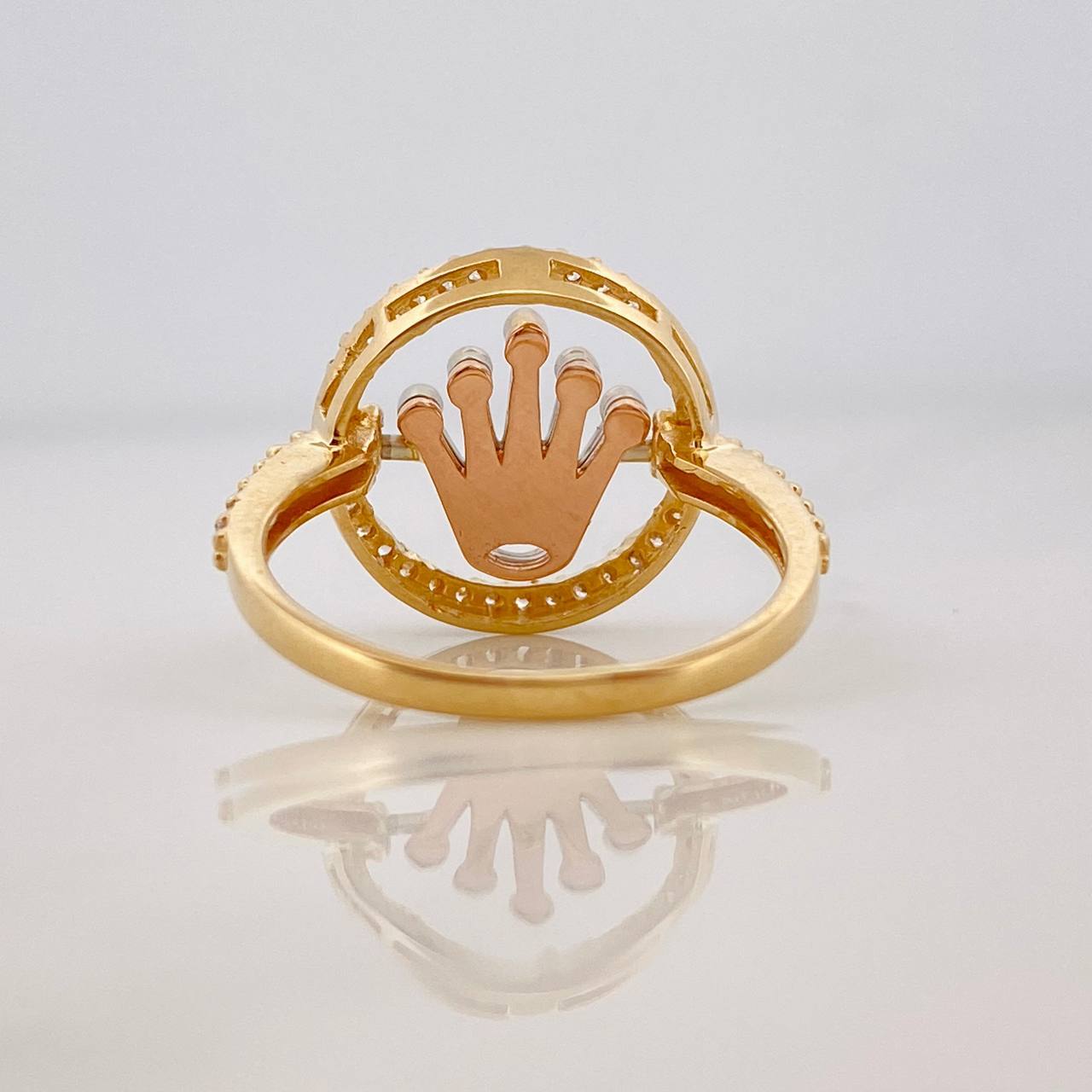 Anillo Corona Movil 3.85g / T7 1/4 Tres Oros 18K