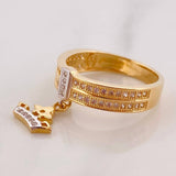 Crown Ring 3.9g / Size 5 3/4 Two-Tone Yellow White Gold 18K