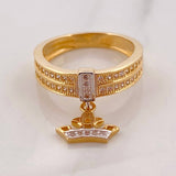 Crown Ring 3.9g / Size 5 3/4 Two-Tone Yellow White Gold 18K