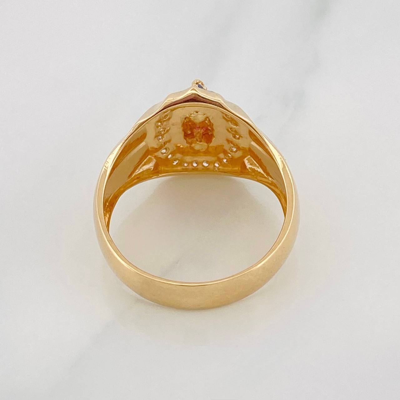 Virgin of Guadalupe Ring 4.7g / Size 7 1/2 Two-Tone Yellow and White Gold 18K