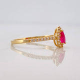 Tear Drop Ring 1.4g / Size 7 1/4 Yellow Gold 18K