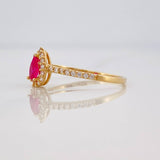 Tear Drop Ring 1.4g / Size 7 1/4 Yellow Gold 18K