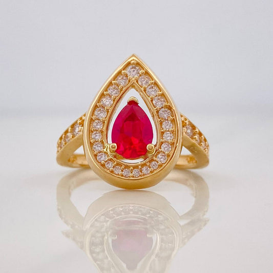 Anillo Lagrima 4.45g / T6 1/4 Oro Amarillo 18K