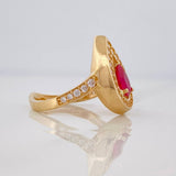 Tear Drop Ring 4.45g / T6 1/4 Yellow Gold 18K