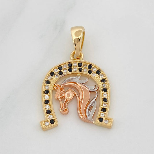 Dije Herradura Caballo 2.8g / 1 in Tres Oros 18K