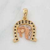Dije Herradura Caballo 2.8g / 1 in Tres Oros 18K