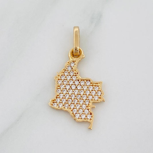 Dije Mapa de Colombia 1.2g / 1/2 in Oro Amarillo 18K
