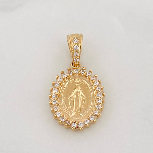 Pendant Miraculous Virgin 1.75g / 3/4 in Yellow Gold 18K