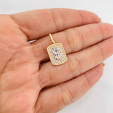 Pendant Sign Weight 2.5g / 3/4 in Two Golds Yellow White 18K