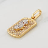 Pendant Sign Weight 2.5g / 3/4 in Two Golds Yellow White 18K