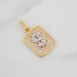 Pendant Sign Weight 2.5g / 3/4 in Two Golds Yellow White 18K