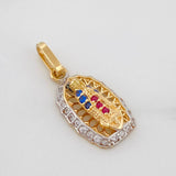 Pendant Virgin of Guadalupe 1.25g / 3/4 in Two-Tone Yellow White 18K Gold