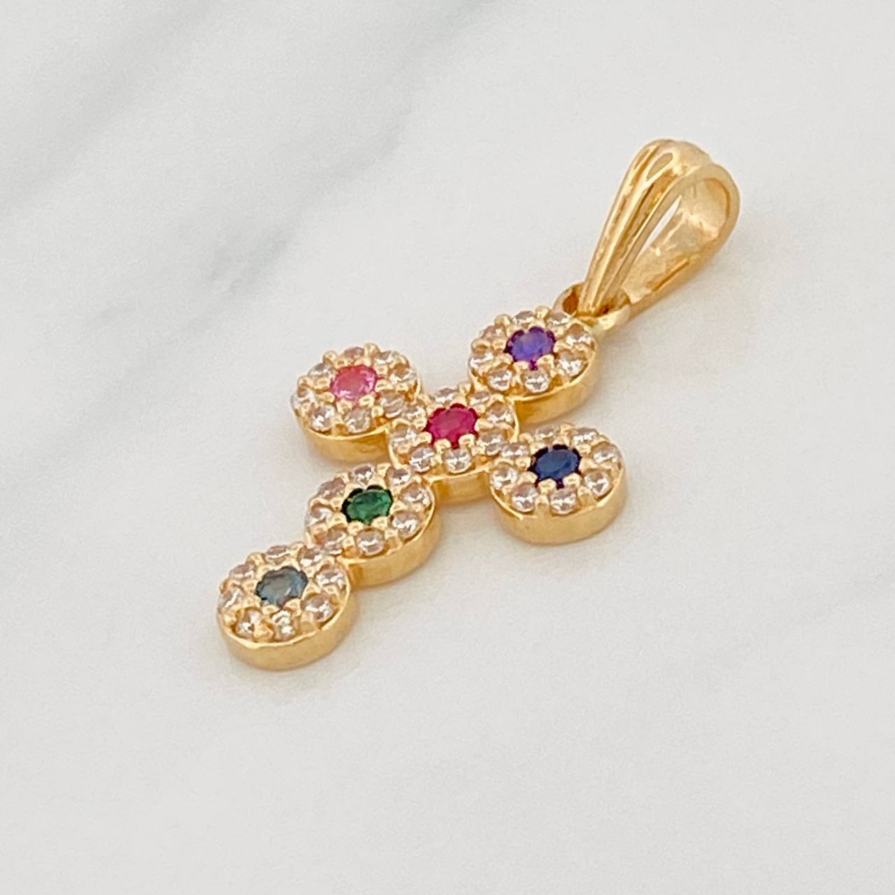 Dije Cruz Tupida 1.55g / 1 in Tres Oros 18K