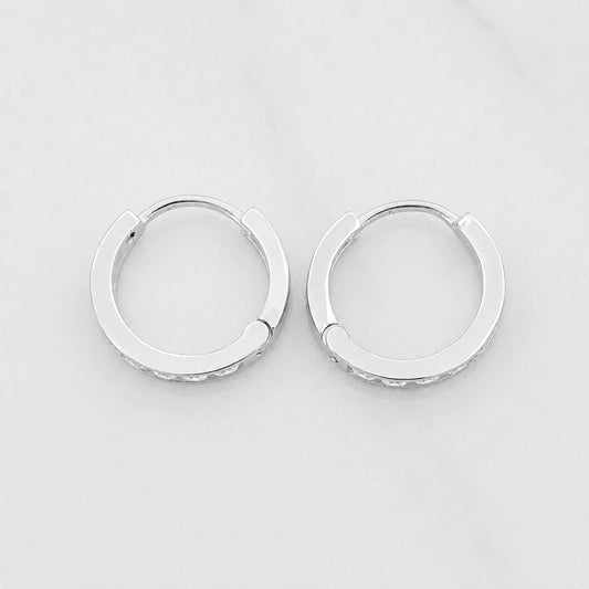 Hoop Earrings Carril 1.15g / 1/2 in 18K White Gold