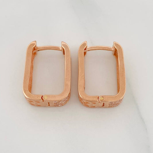 Square Hoop Earrings 7.15g / 1 in 18K Rose Gold