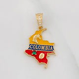 Dije Mapa de Colombia 2.3g / 10 1/4 in Oro Amarillo 18K