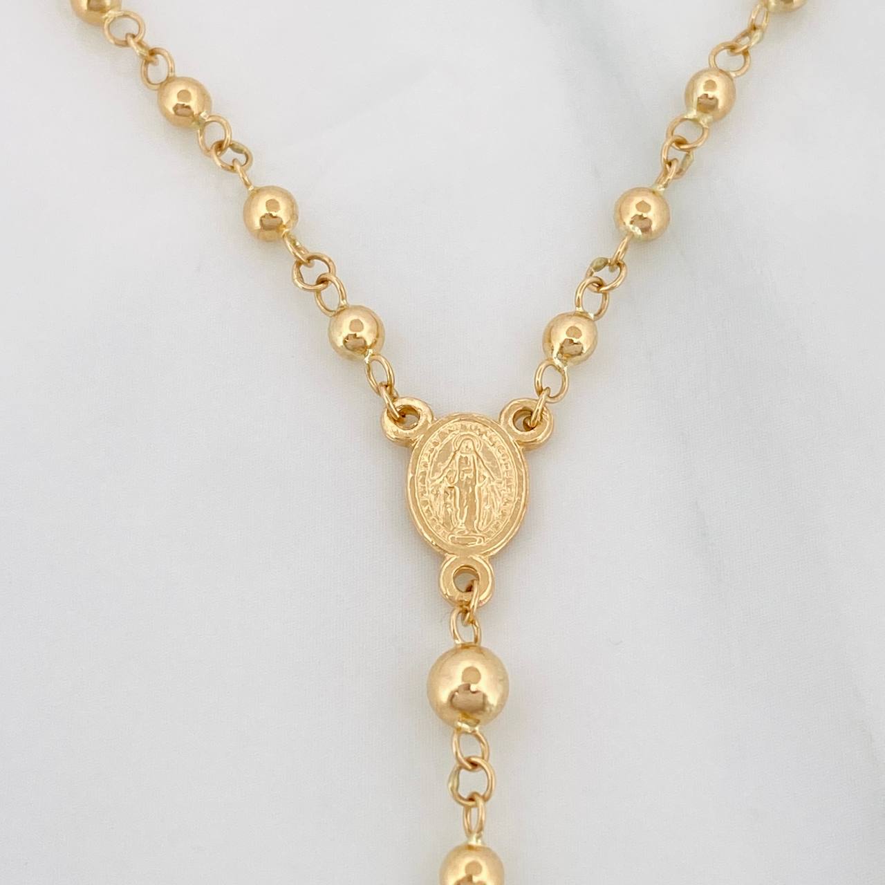 Rosary Virgin Miraculous Cross Christ 6.25g / 19 3/4 in / 3mm Yellow Gold 18K