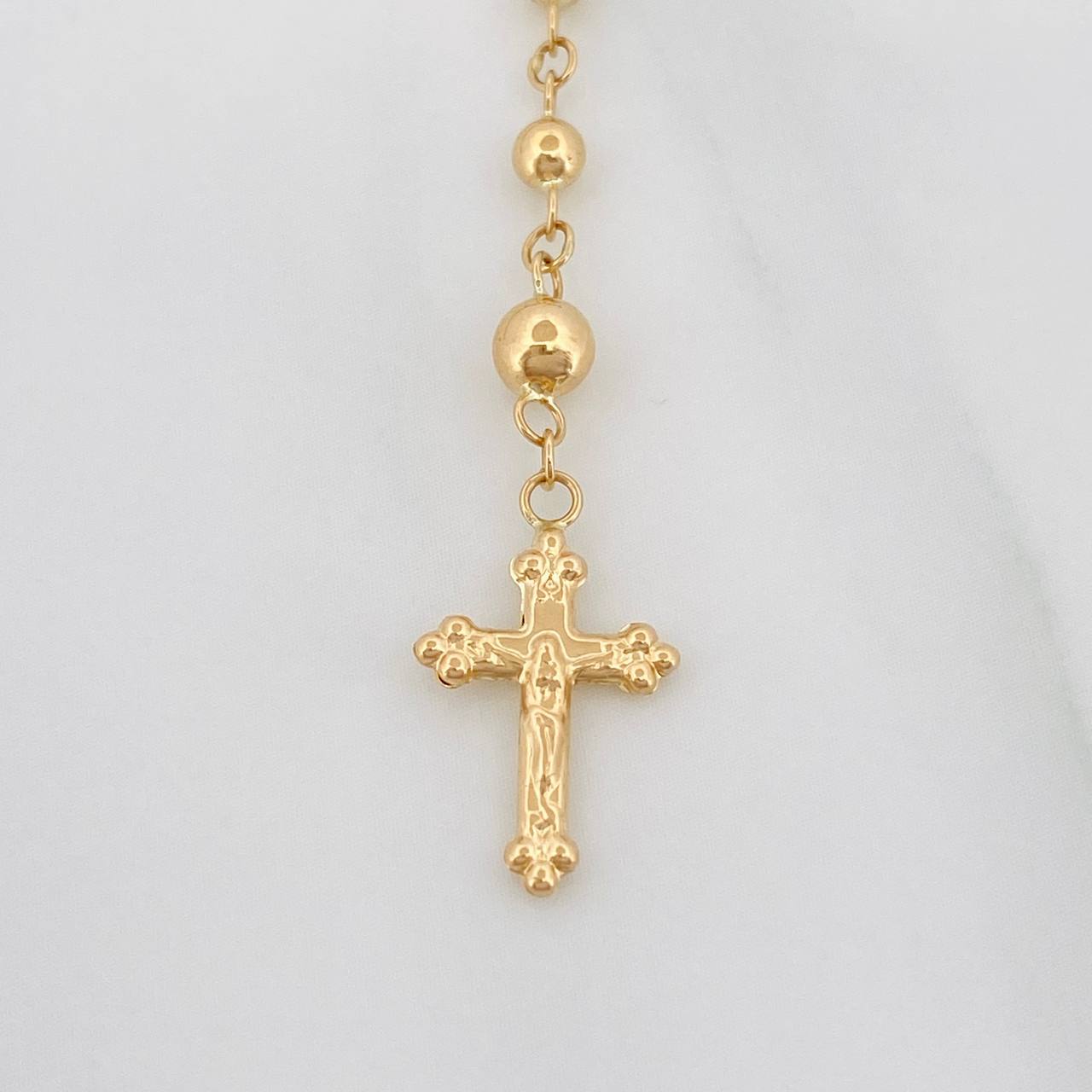 Rosary Virgin Miraculous Cross Christ 6.25g / 19 3/4 in / 3mm Yellow Gold 18K