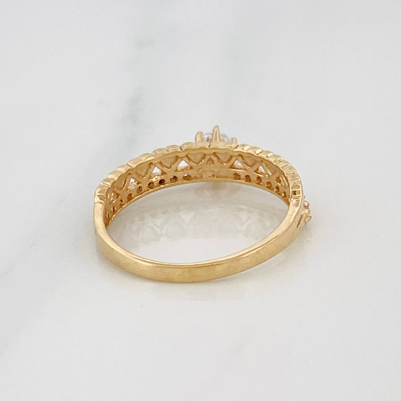 Anillo Churumbela Corazones 2.35g / T6 Oro Amarillo 18K