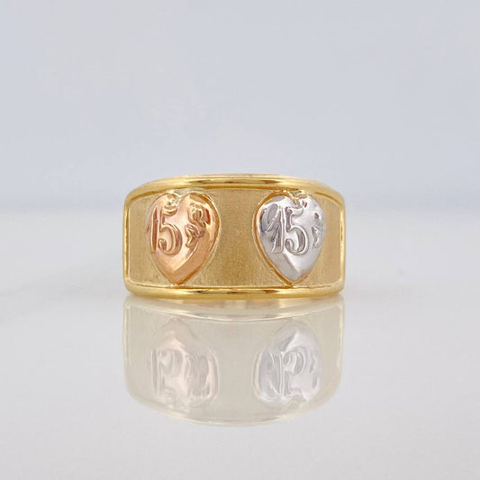 Hearts Ring 15's 1.75g / T5 3/4 Three Golds 18K