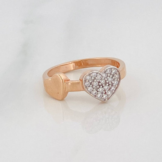Hearts Ring 1.95g / Size 4 1/4 Two-Tone White and Rose Gold 18K