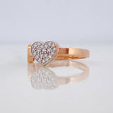 Anillo Corazones 1.95g / T4 1/4 Dos Oros Blanco Rosa 18K