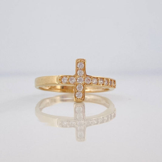 Anillo Cruz 1.75g / T6 1/4 Oro Amarillo 18K