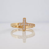 Cross Ring 1.75g / Size 6 1/4 Yellow Gold 18K