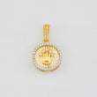 Dije Corona 1.75g / 3/4 in Dos Oros Amarillo Blanco 18K