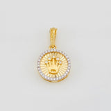 Dije Corona 1.75g / 3/4 in Dos Oros Amarillo Blanco 18K