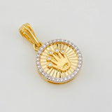 Dije Corona 1.75g / 3/4 in Dos Oros Amarillo Blanco 18K