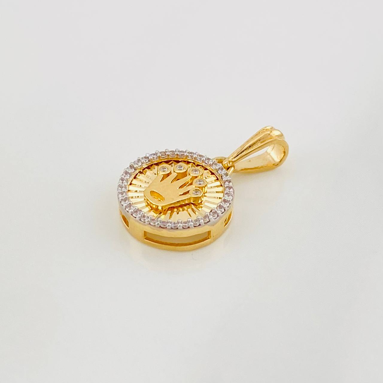 Dije Corona 1.75g / 3/4 in Dos Oros Amarillo Blanco 18K