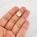 Dije Corona 1.75g / 3/4 in Dos Oros Amarillo Blanco 18K