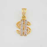 Pendant Sign Weight 2g / 3/4 in Two-Tone Yellow White Gold 18K