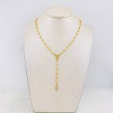 Rosario Virgen Milagrosa Cruz 7.25g / 18 in / 4mm-3mm Oro Amarillo 18K