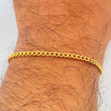 Pulso Cubano 3.85gr / 8 1/4 in / 4mm Oro Amarillo +1 18K $