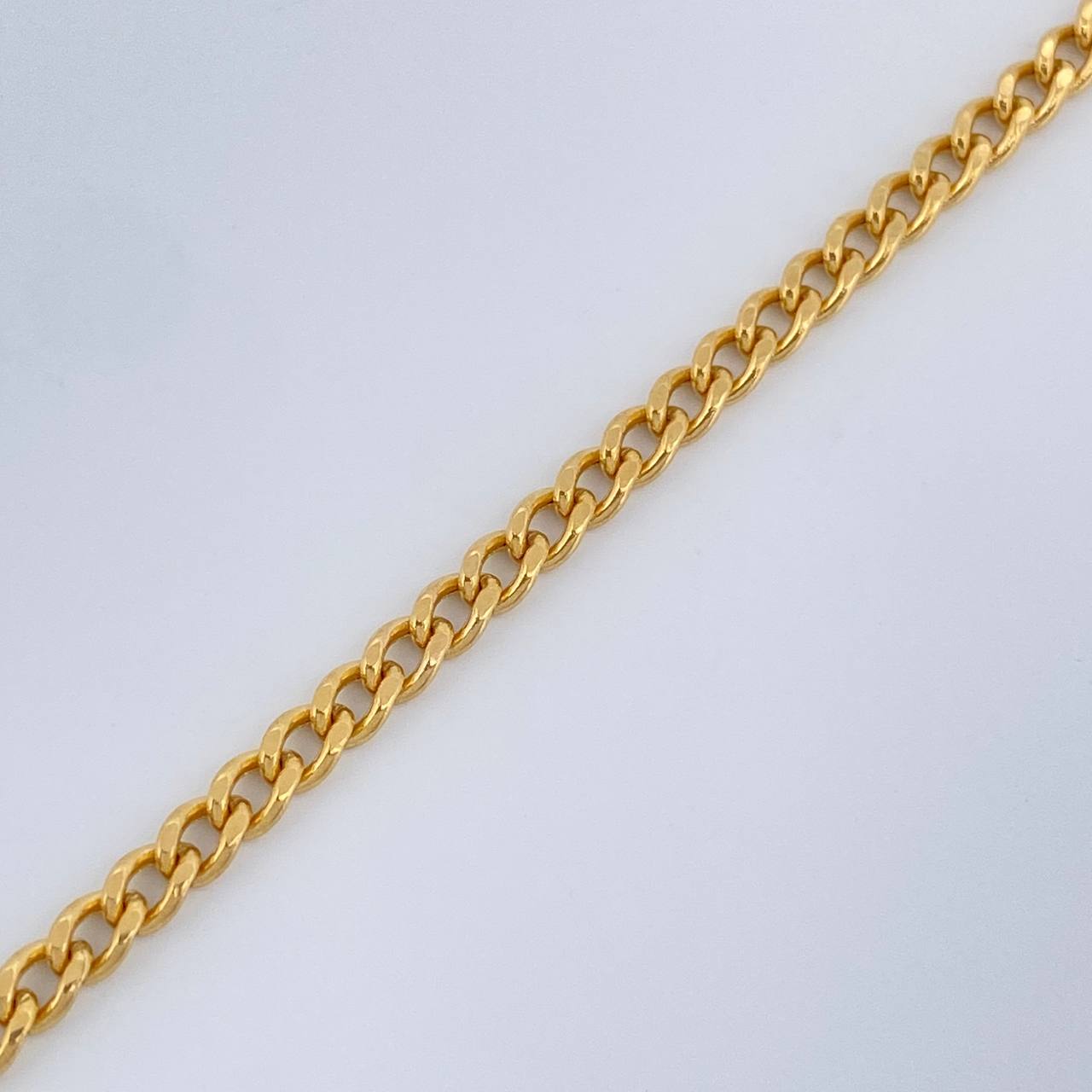 Pulso Cubano 3.85gr / 8 1/4 in / 4mm Oro Amarillo +1 18K $