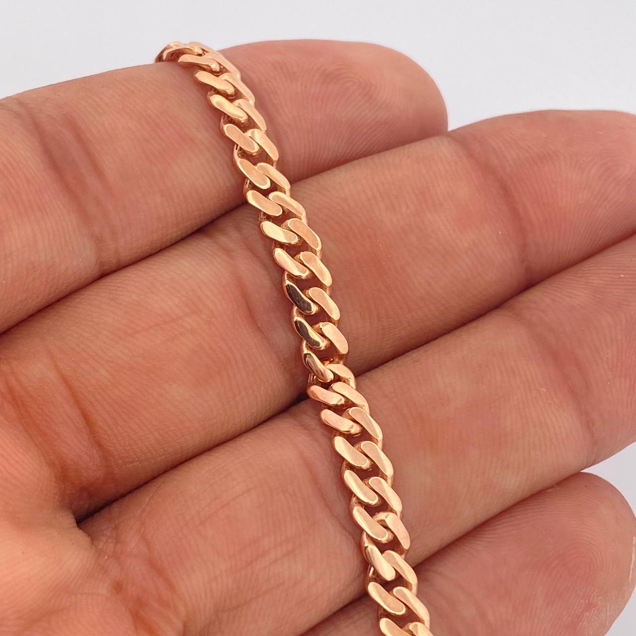 Pulso Cubana Monaco 7.05gr / 8 in / 4.7mm Dos Oros Blanco Rosa  +4 18K $