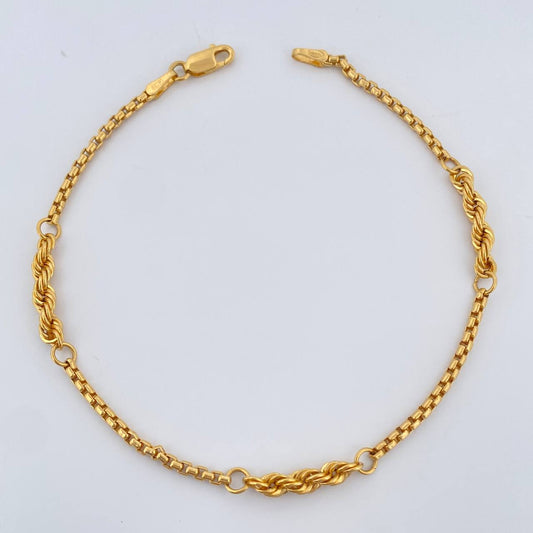 Pulso Lazo Veneciana 2.4gr / 7 1/2 in / 2mm Oro Amarillo +3 18K $