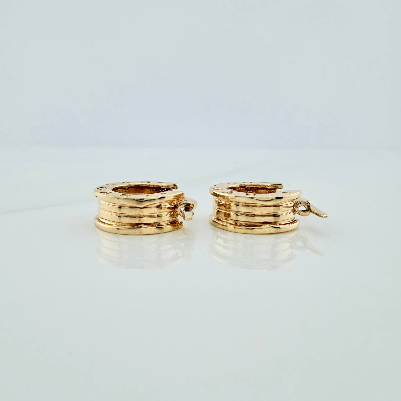 Bv Lines Hoop Earrings 4.2gr / 1/2 in / Yellow Gold 18K &