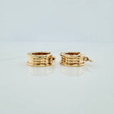 Bv Lines Hoop Earrings 4.2gr / 1/2 in / Yellow Gold 18K &