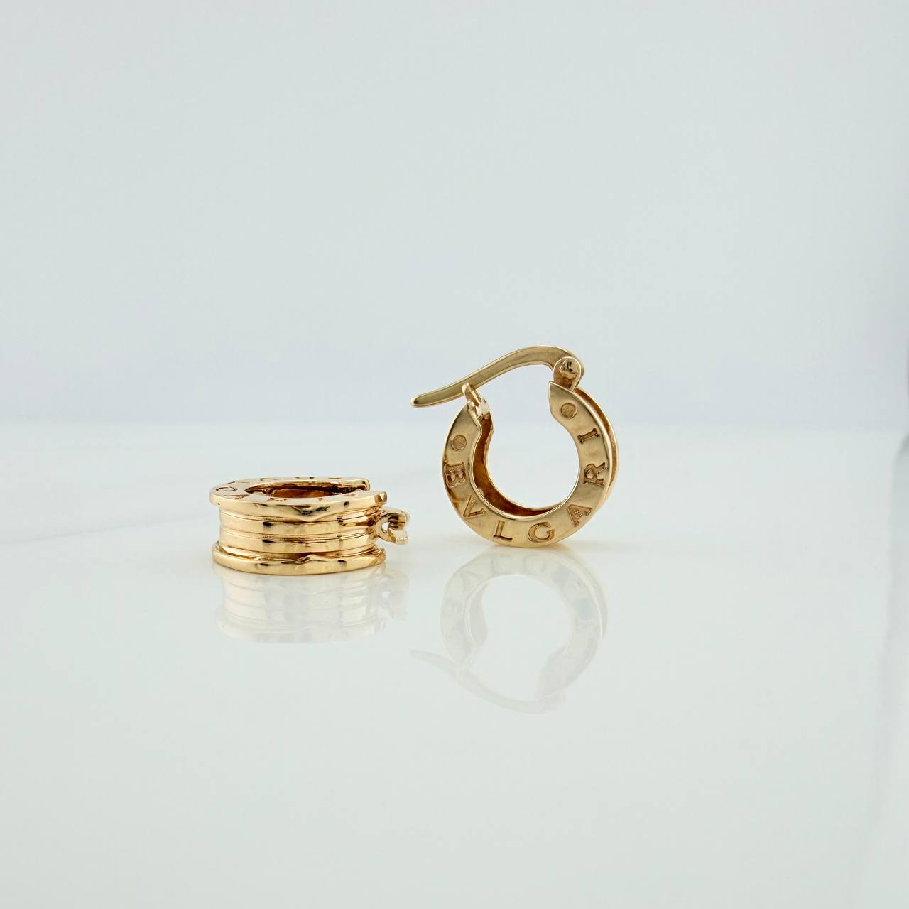 Bv Lines Hoop Earrings 4.2gr / 1/2 in / Yellow Gold 18K &