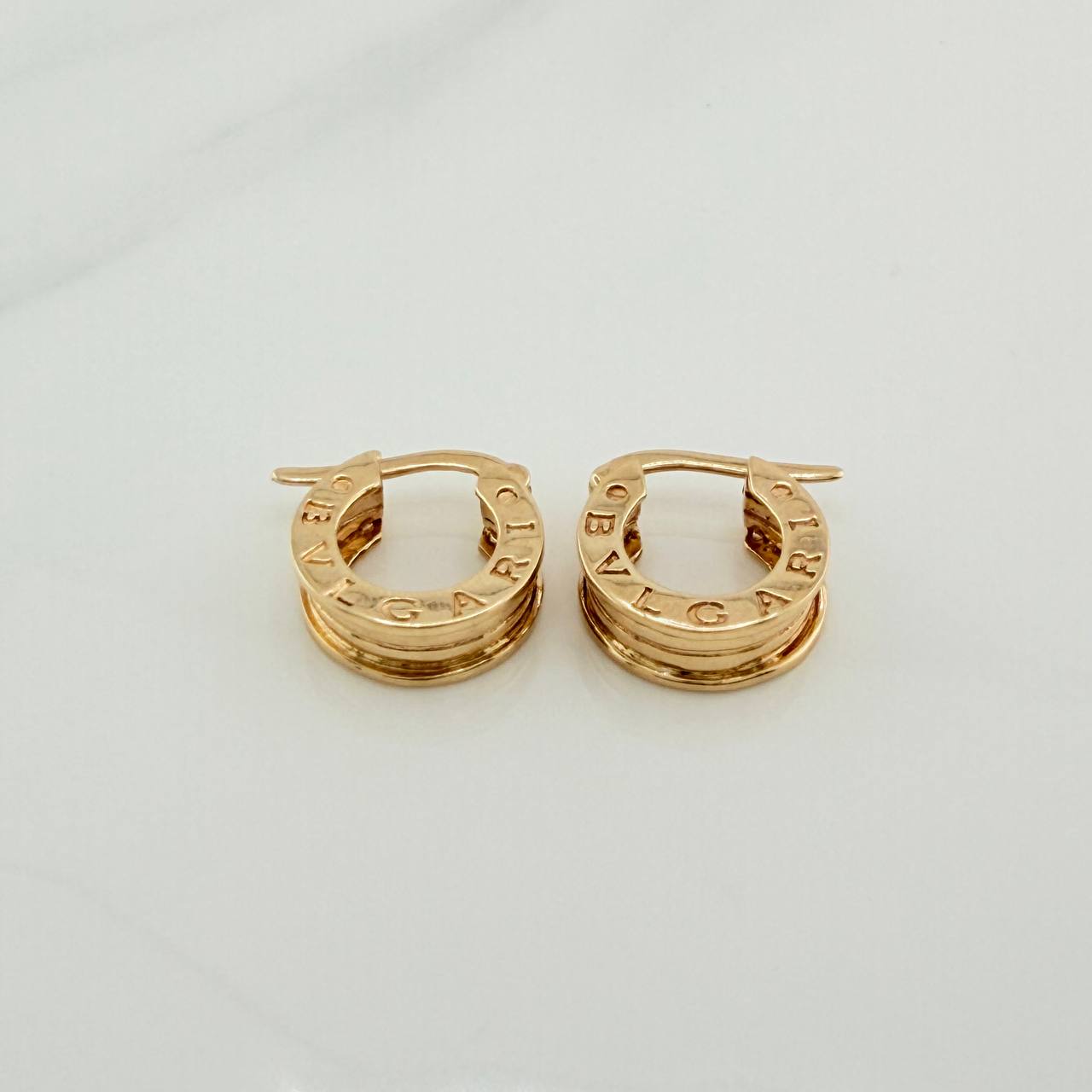 Bv Lines Hoop Earrings 4.2gr / 1/2 in / Yellow Gold 18K &
