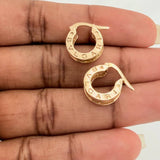 Bv Lines Hoop Earrings 4.2gr / 1/2 in / Yellow Gold 18K &