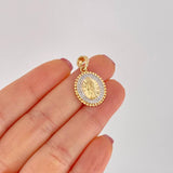 Dije Borde Estrellado San Judas 2.95g / 1 in Dos Oros Amarillo Blanco 18K
